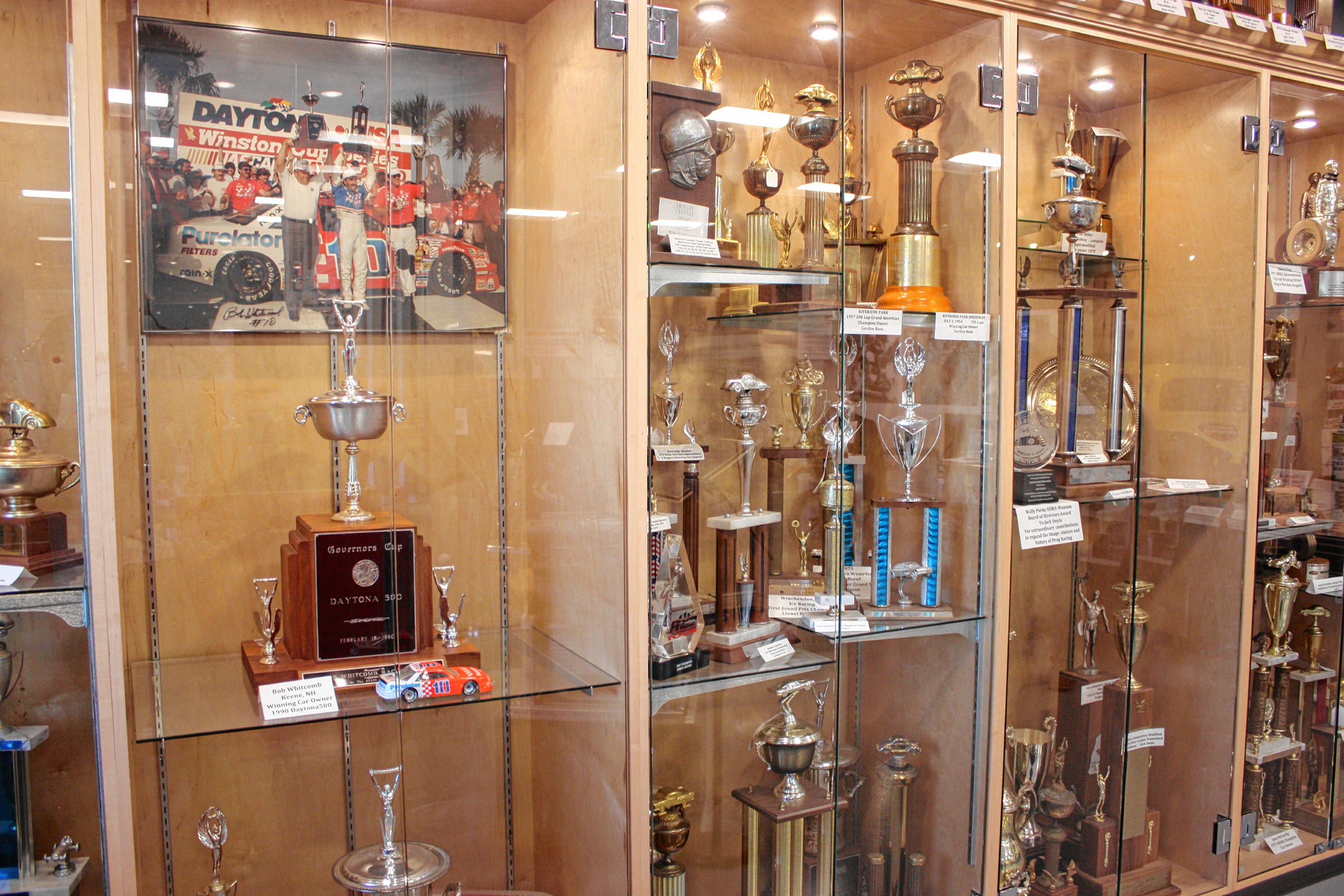 The North East Motor Sports Museum at New Hampshire Motor Speedway features hundreds of artifacts from New England's long and storied racing history. From cars and trophies to race suits and books, you can see it all at this museum. JON BODELL / Insider staff