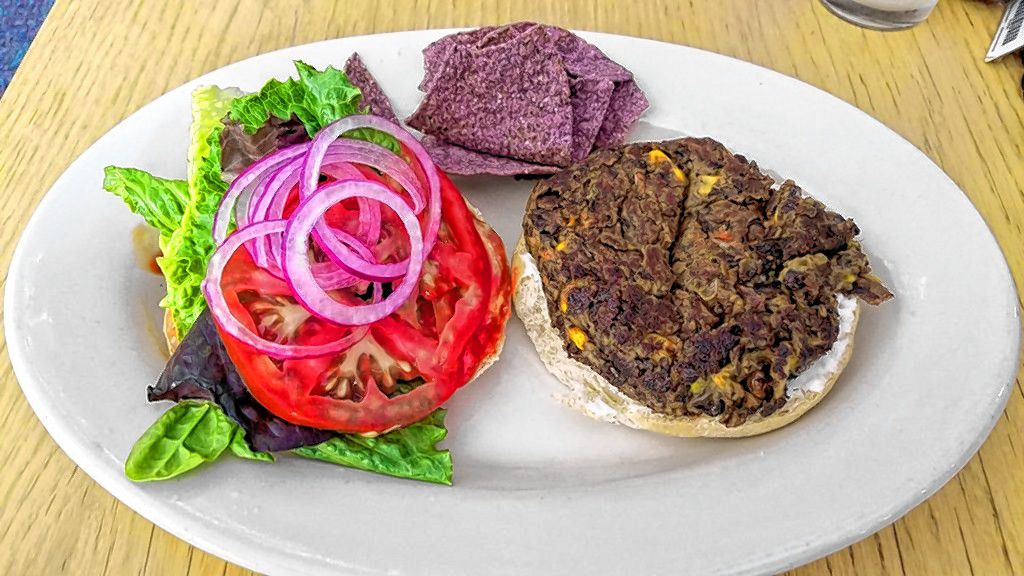 A vegan burger from Willows in Concord.  