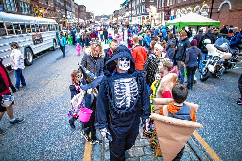 The crowd at Halloween Howl on Main Street in downtown Concord on Friday evening, October 25, 2019. GEOFF FORESTER 