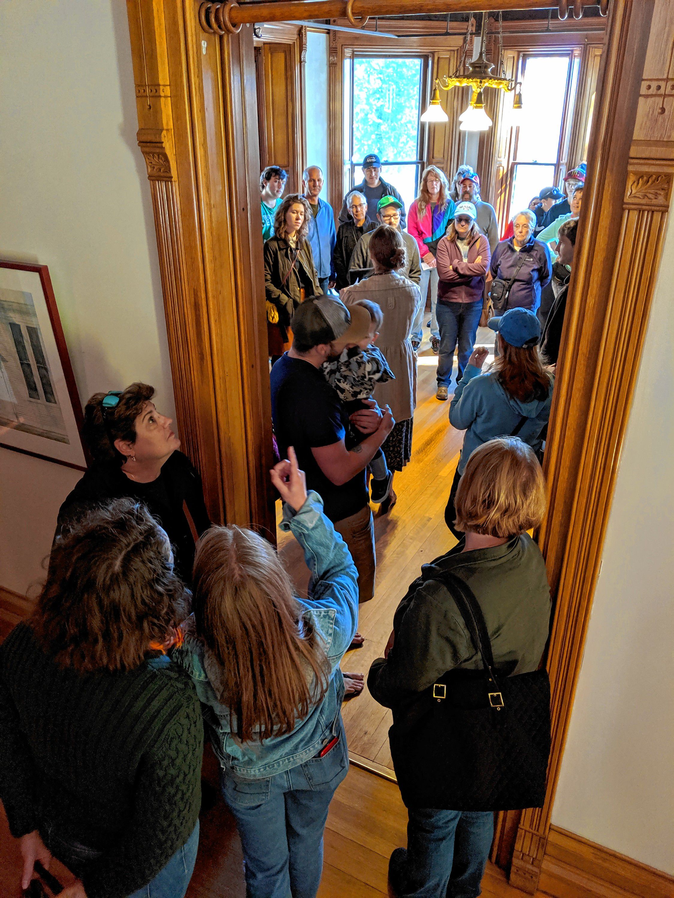 Visitors take a tour of the Victorian mansion at the Kimball Jenkins Estate.  