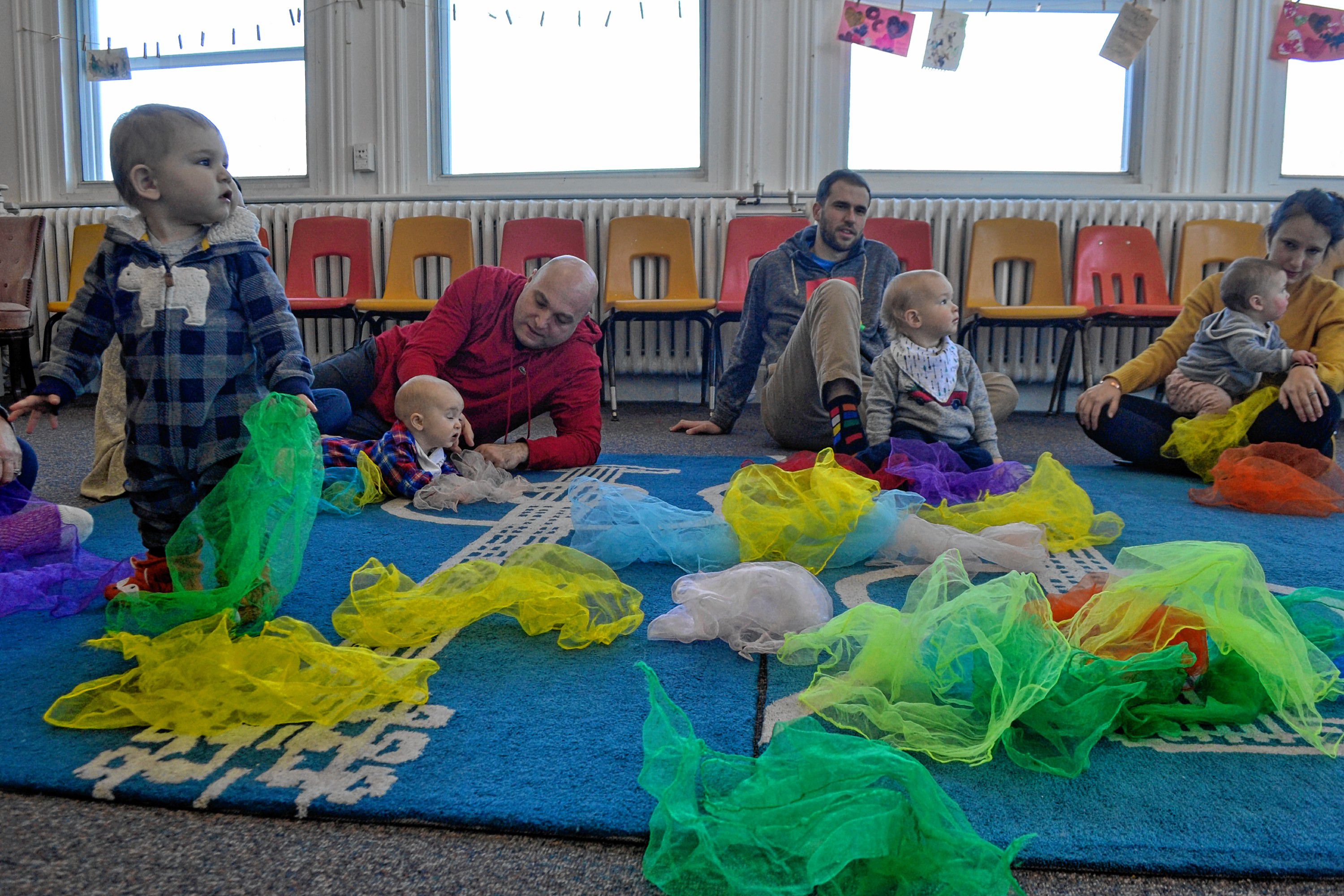 Mr. Aaron sings and dances with his little friends earlier in March.  Sarah Pearson