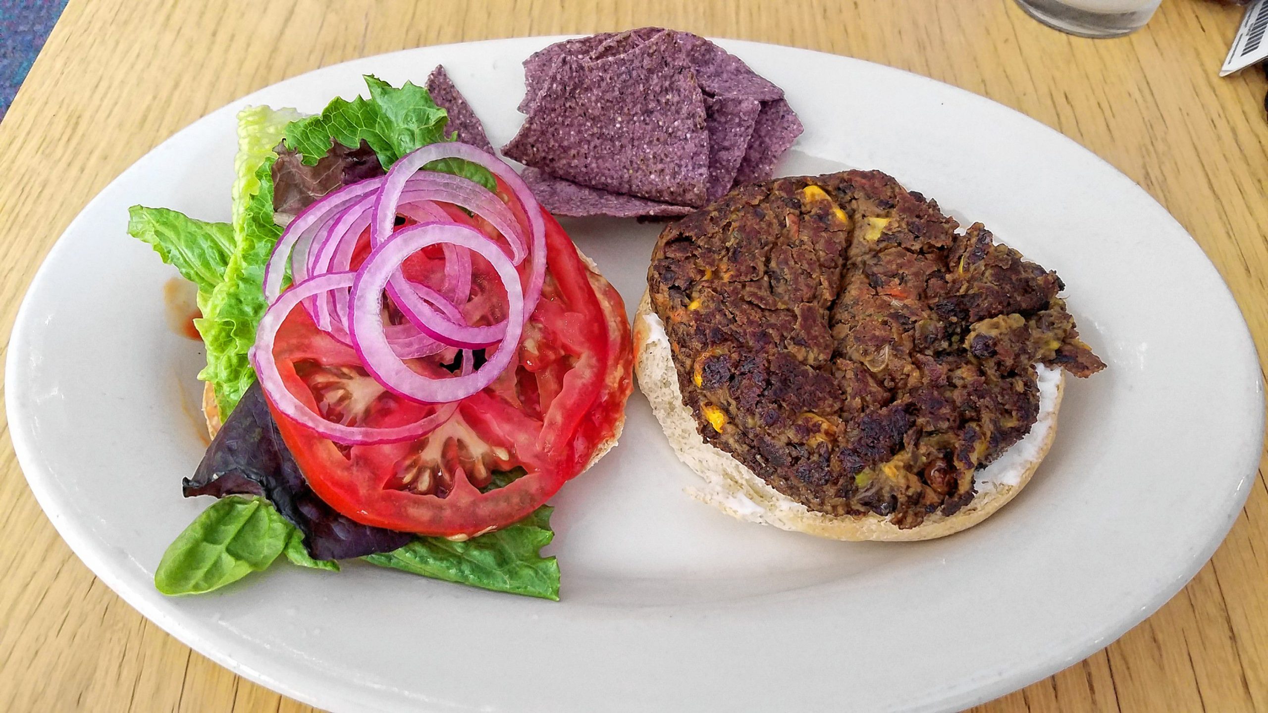 The North East, a vegan, gluten-free black bean burger from Willows Plant-Based Eatery. 