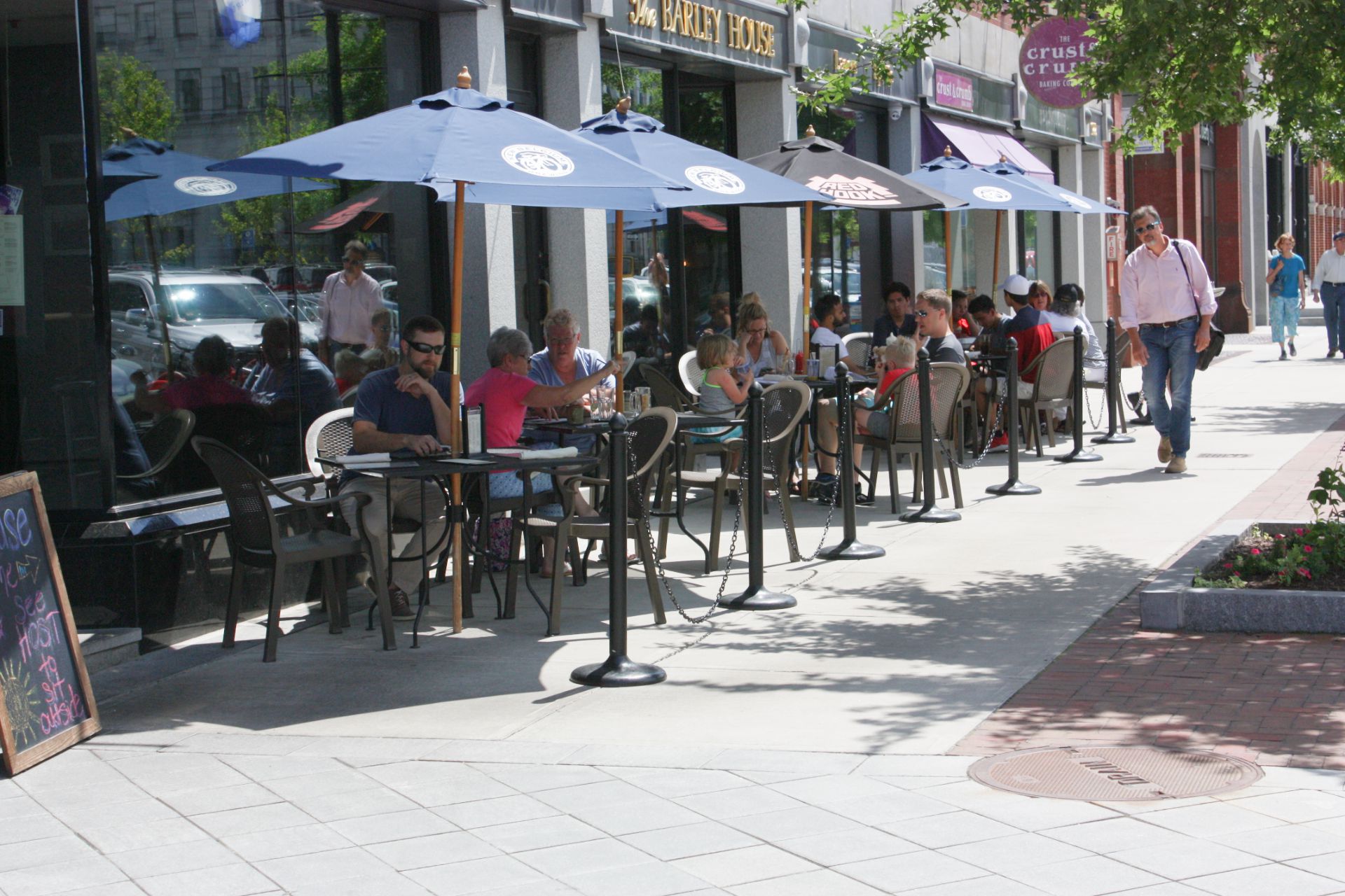 The Barley House has a roped-off section of tables on the North Main Street sidewalk that can accommodate up to 20 outdoor diners. JON BODELL / Insider staff