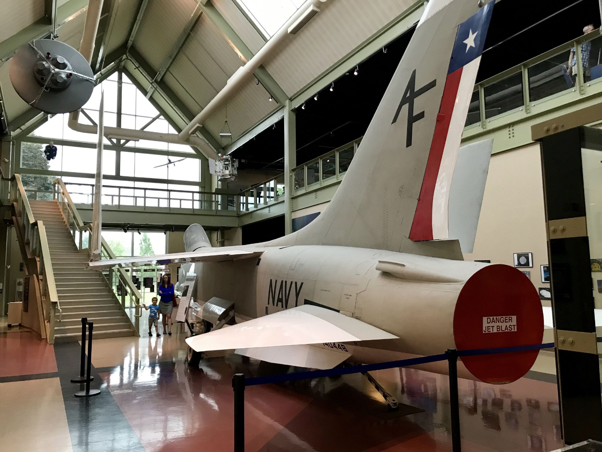 The McAuliffe-Shepard Discovery Center brings visitors up close to objects like this vintage 1956 XF8U-2 Crusader Jet tested by John Glenn and Alan Shepard before being selected by NASA.  Greater Concord Chamber of Commerce. 