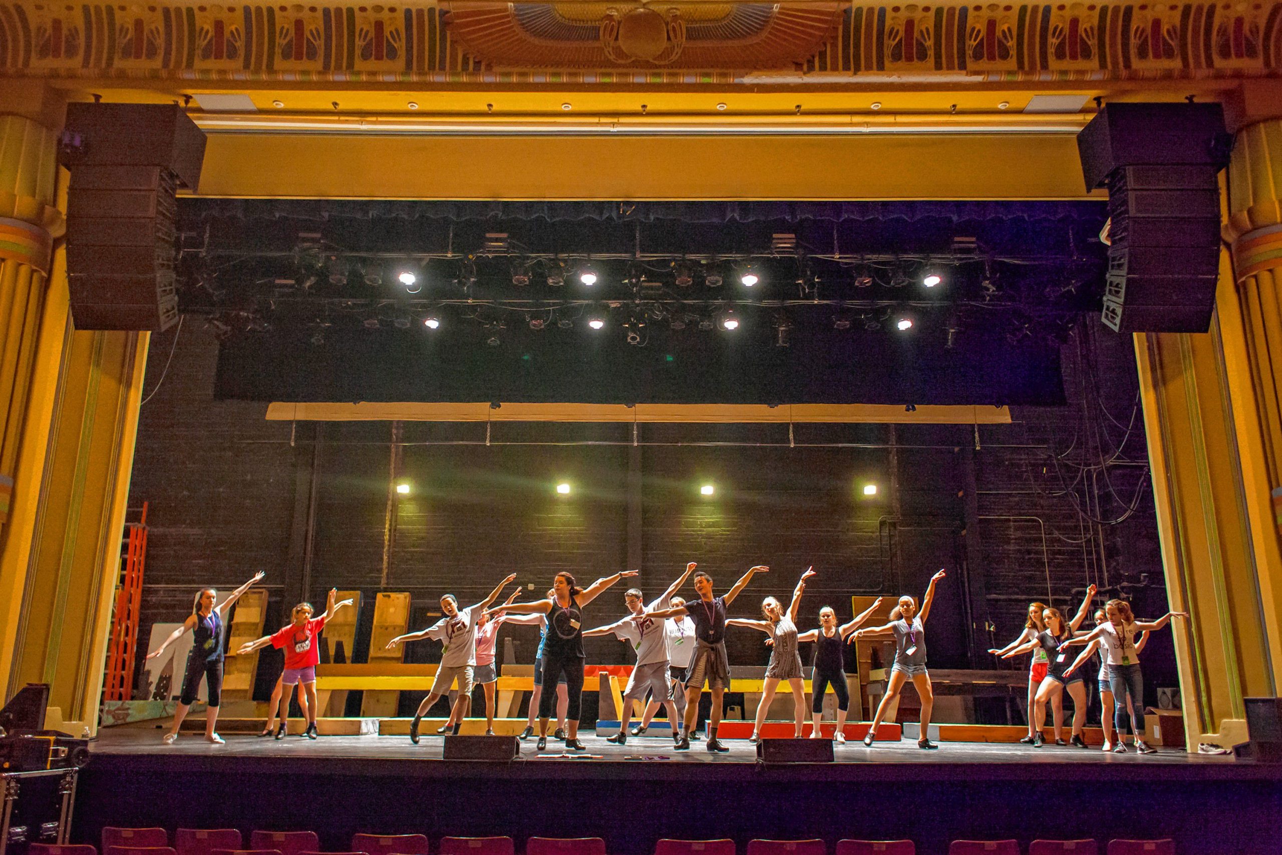 RB Productions students rehearse at the Capitol Center for the Arts on June 28, 2016. The stage will be silent until more information about touring shows is available.  