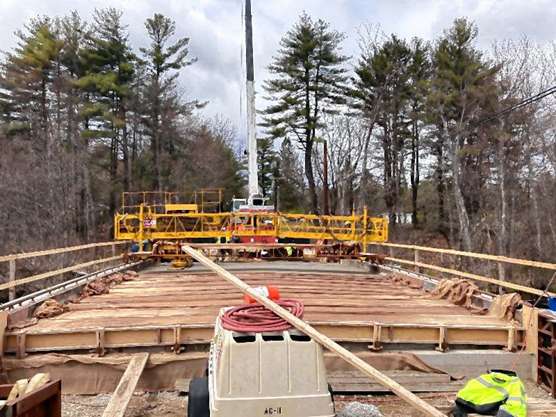 The contractor has completed the new Hooksett Turnpike bridge deck and road construction will begin on Monday. This work will continue over the next two weeks.  