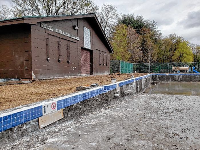 The pool renovation at Merrill Park has resumed. 