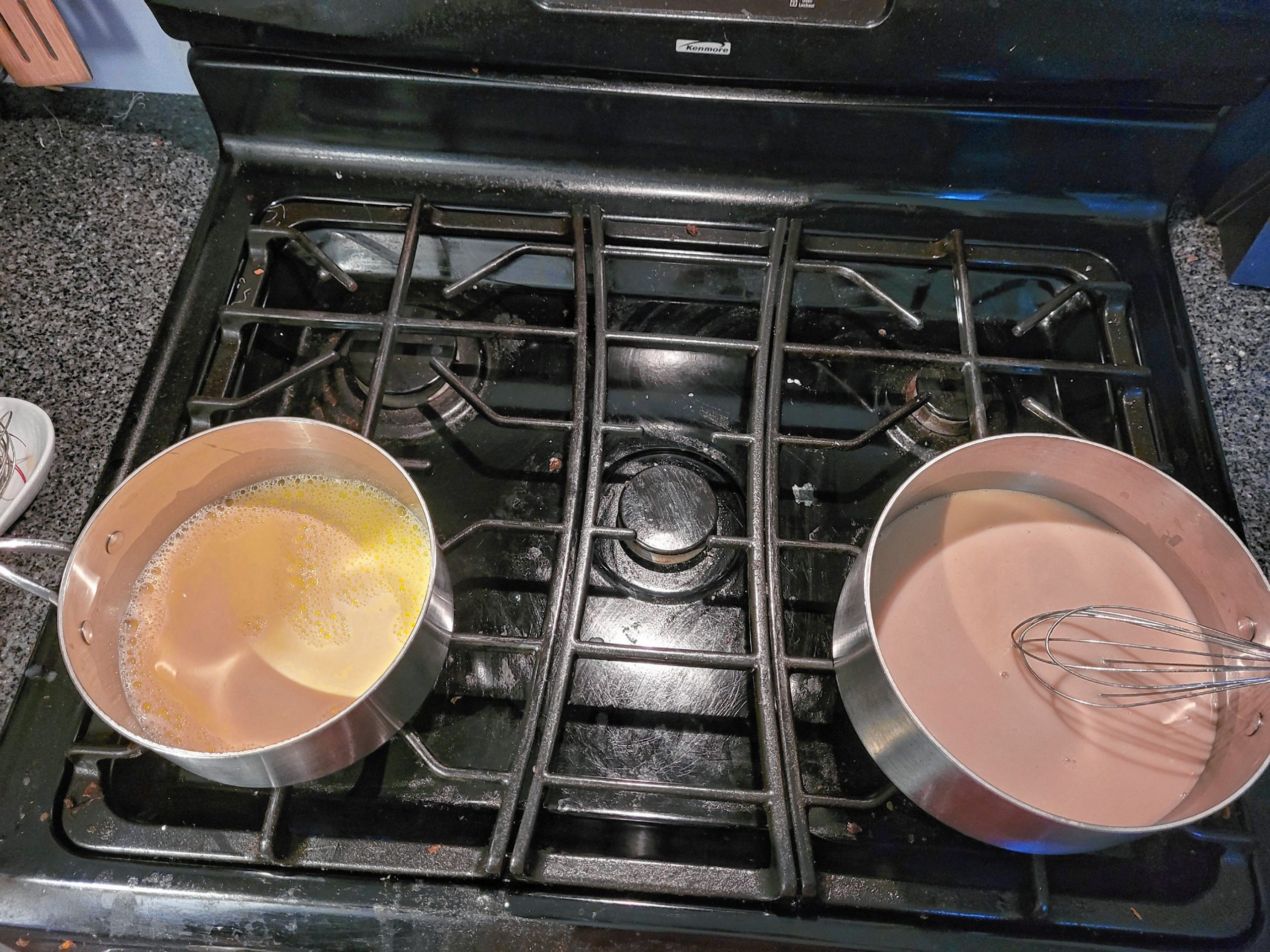 Ice cream bases warmed on the stove Sarah Pearson