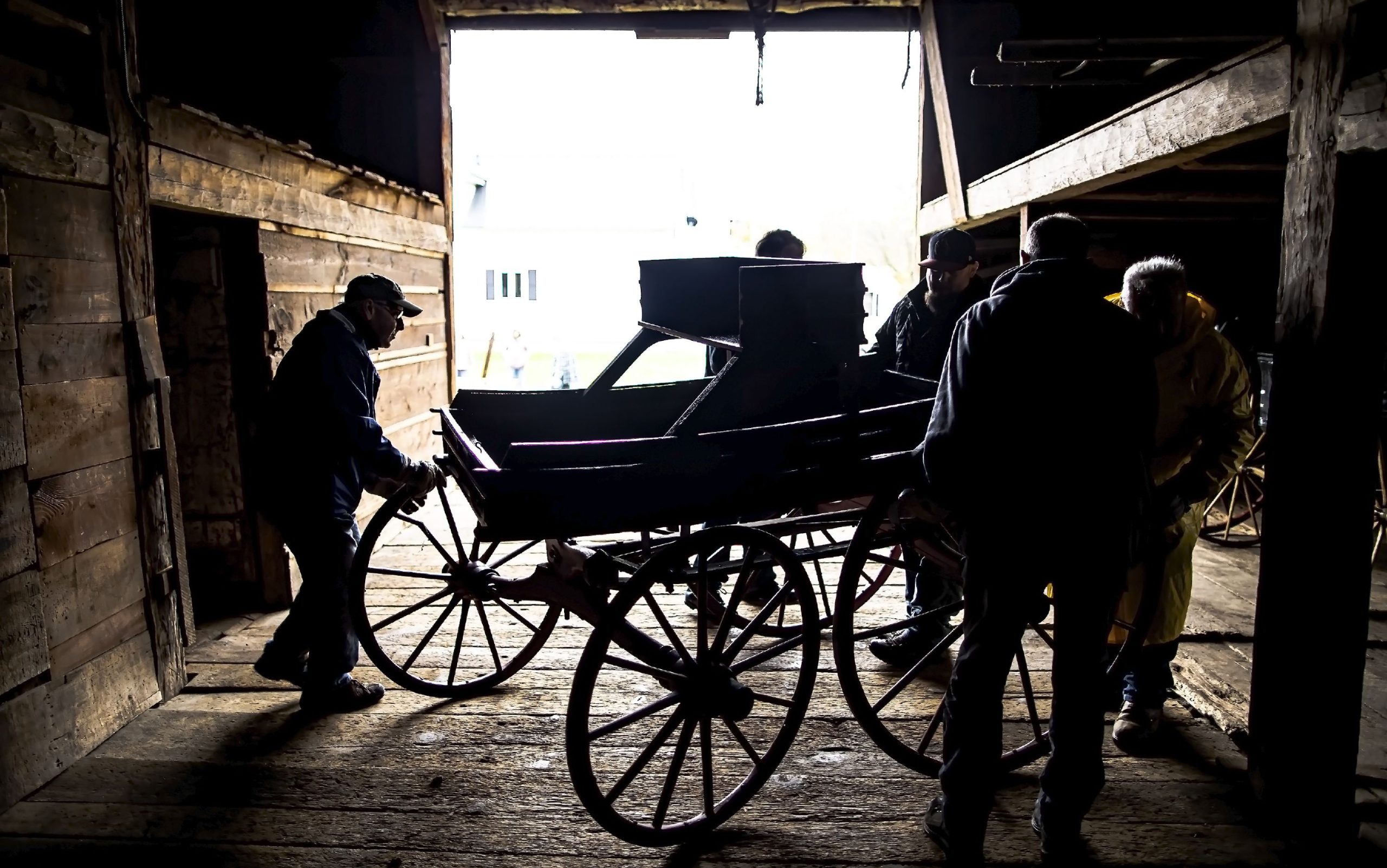 With the help of the Penacook Historical Society, the Abbot-Downing Historical Society was able to store of its eight 19th century coaches and carriages at the Rolfe Barn on Penacook Street on Tuesday, October 27, 2021. GEOFF FORESTER