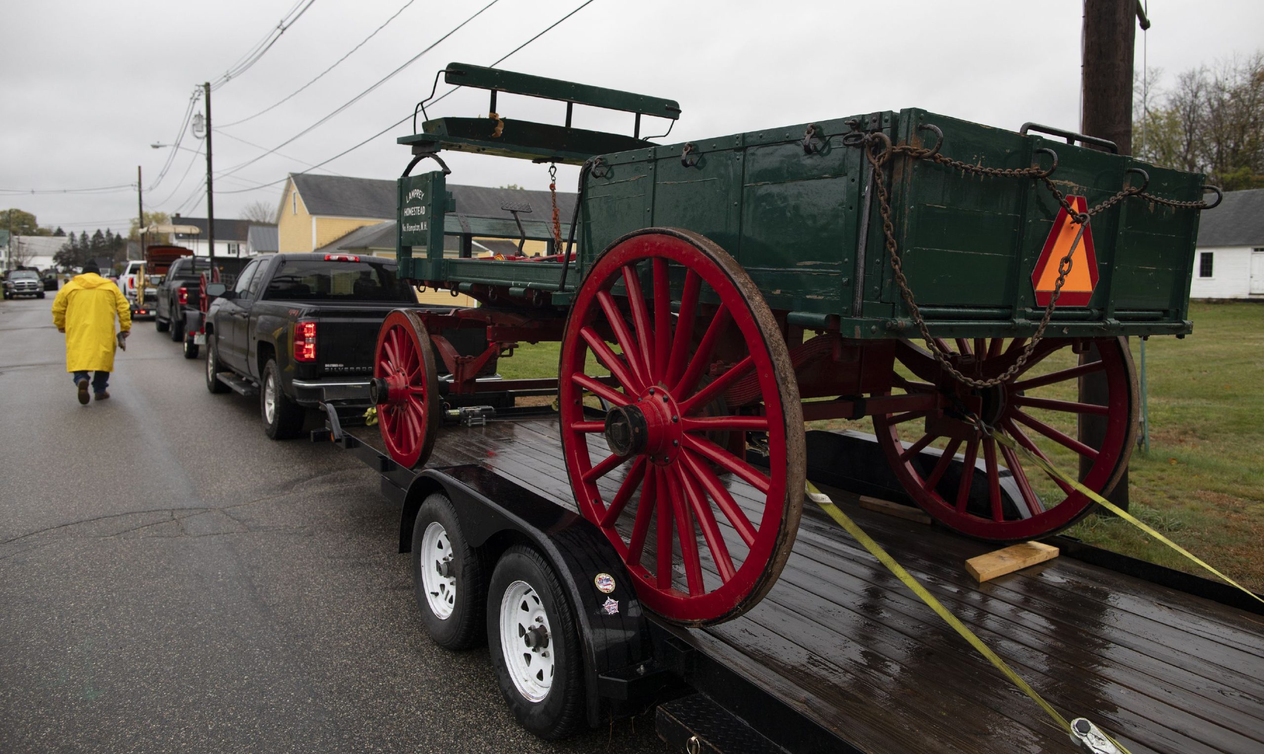 With the help of the Penacook Historical Society, the Abbot-Downing Historical Society was able to store of its eight 19th century coaches and carriages at the Rolfe Barn on Penacook Street on Tuesday, October 27, 2021.  GEOFF FORESTER