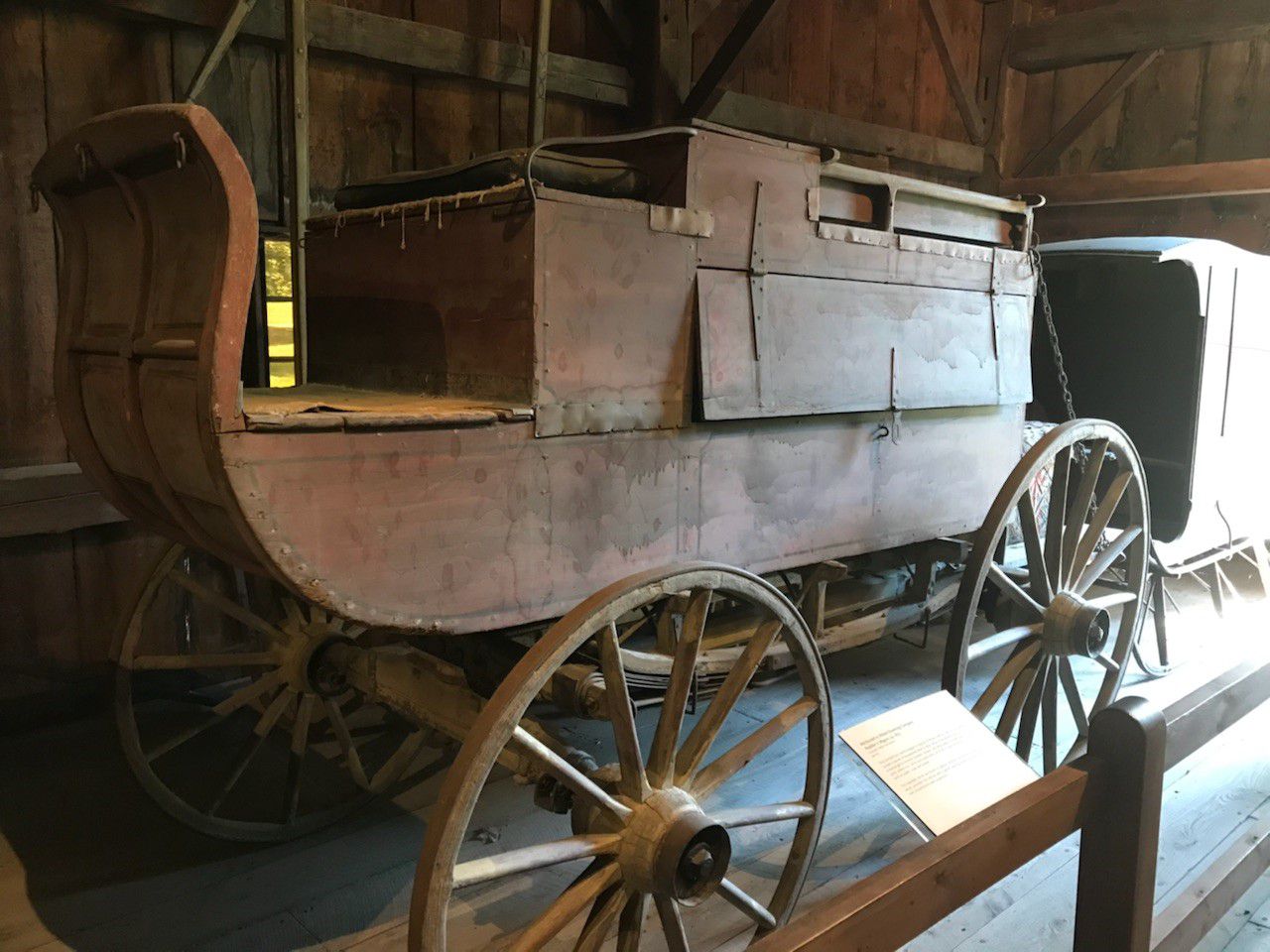 The 1875 Peddlers Wagon pictured was made in Concord by the Abbot Downing Company. This Peddlers Wagon is on display at the Shelburne Museum in Shelburne, Vt. 