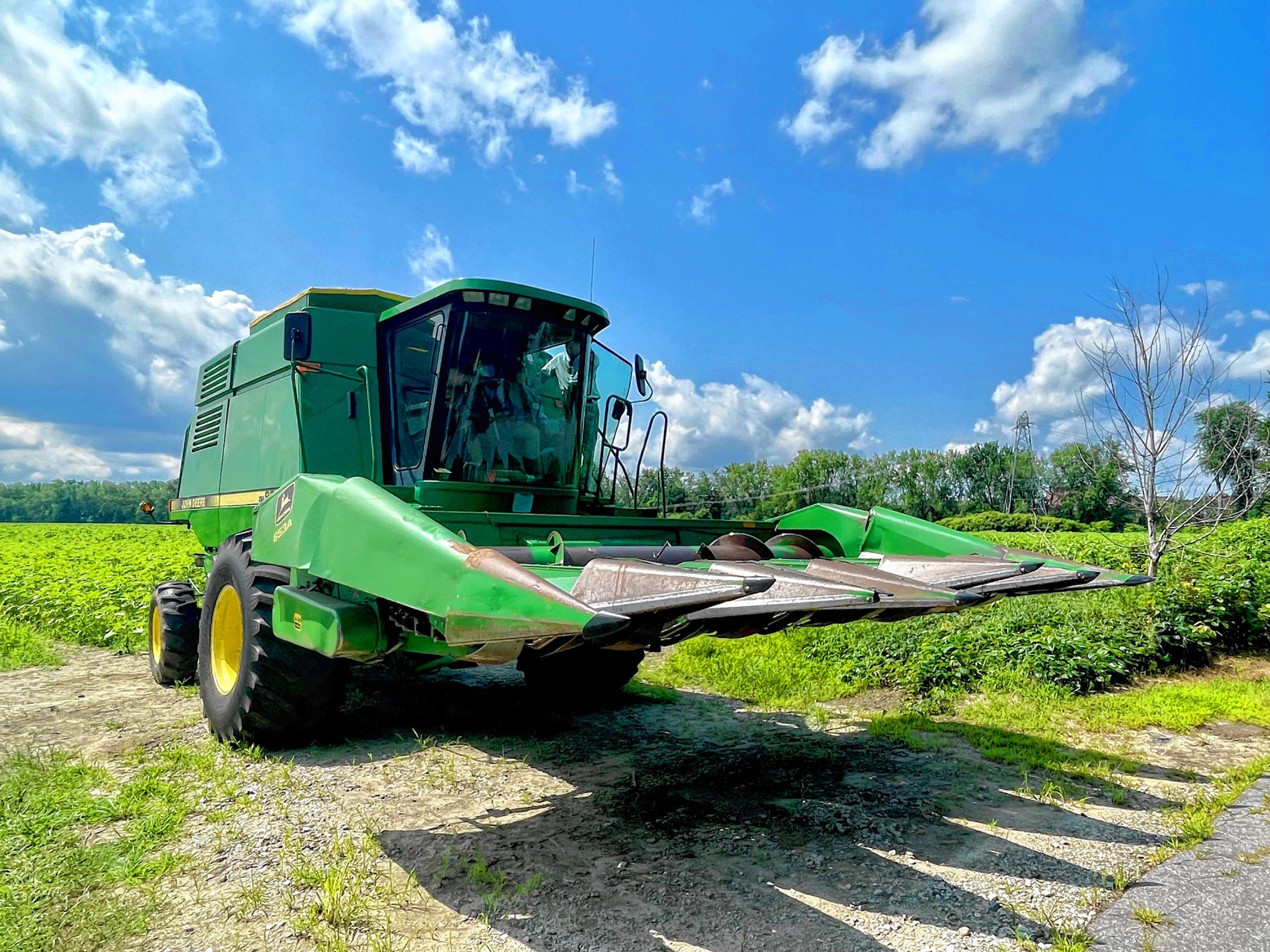 Greg Pollock’s seed harvesting equipment at  Sunfox farm.