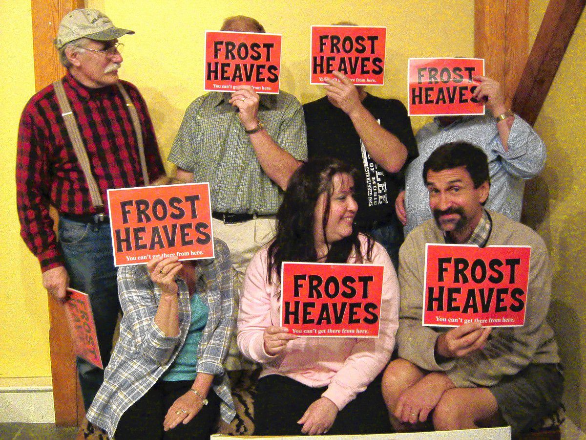 Fred Marple (left), the Speed Bumps band, and the Frost Heaves Players present Frost Heaves at the Peterborough Players theatre. Picasa