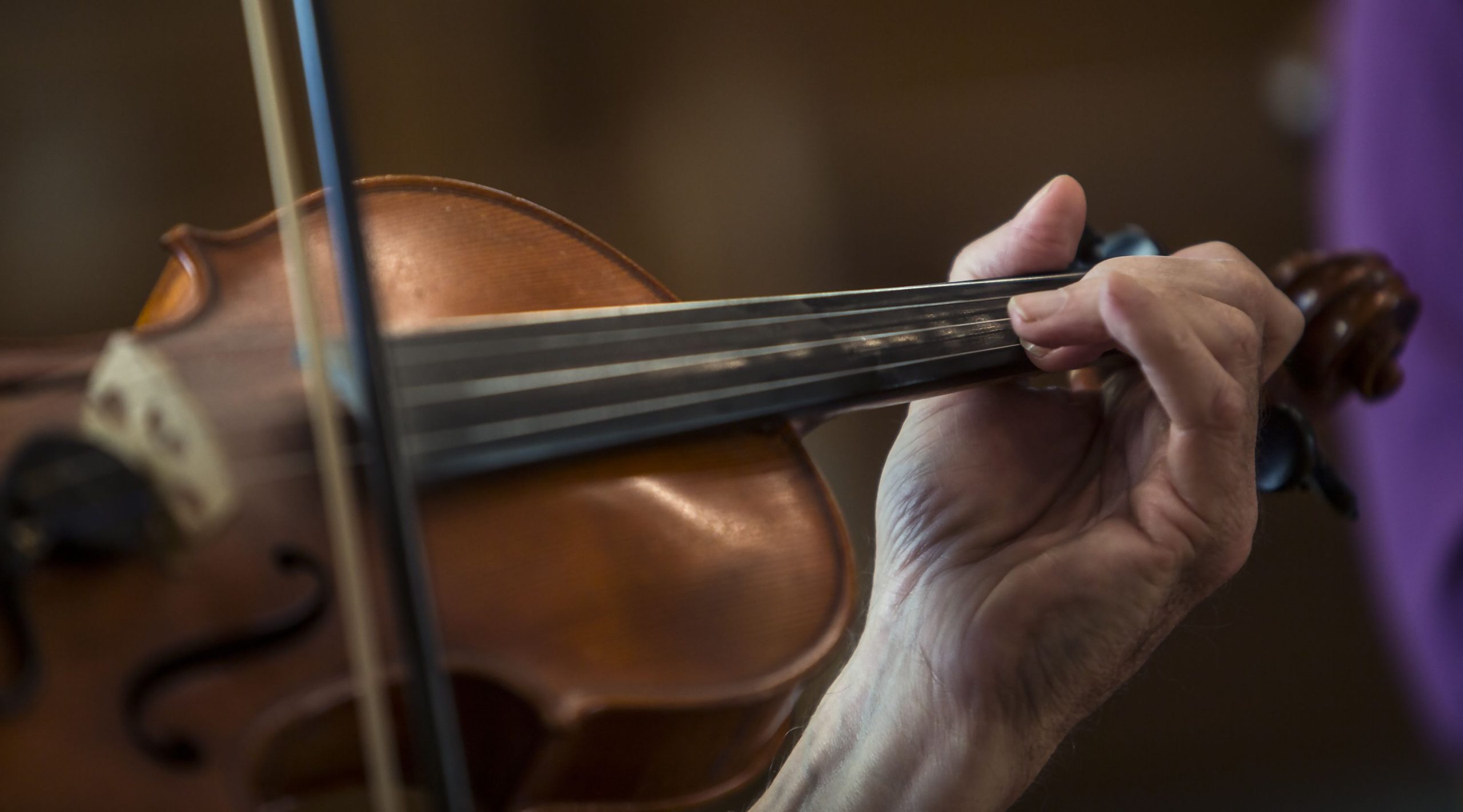 A student plays in the advanced workshop at the Fall Fiddle Festival Saturday at the Concord Community Music School. GEOFF FORESTER