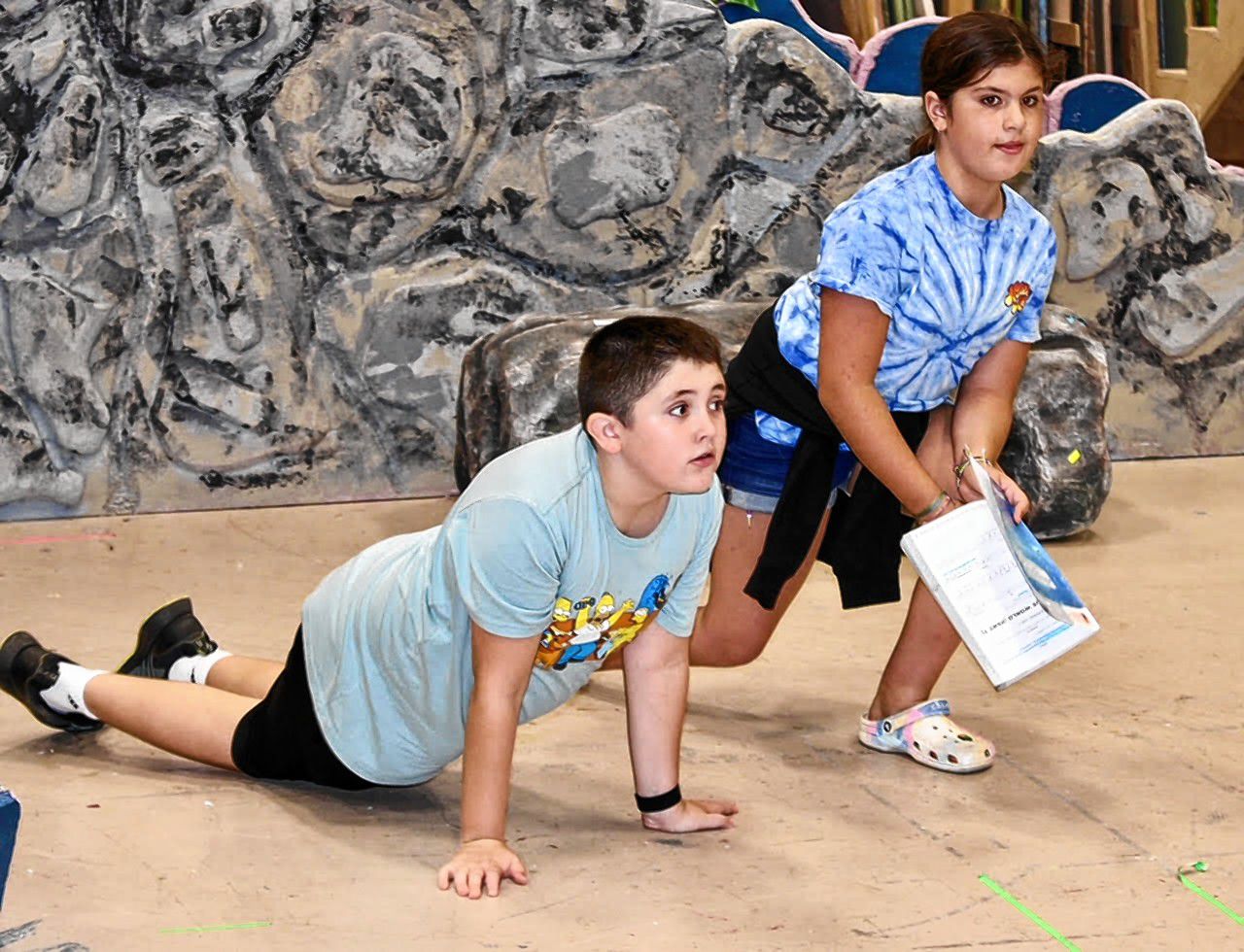 Connor Weeks rehearsing the part of the overprotective Dad, Marlin, in "Finding Nemo, Jr." which will be performed by the Children’s Theatre Project on Oct. 20 and 21 at the Concord City Auditorium.  